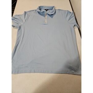 OUKU Mens 1/4 Zip 2XL T-Shirt  Lightweight Pullover Tee Light Blue NWT(1596